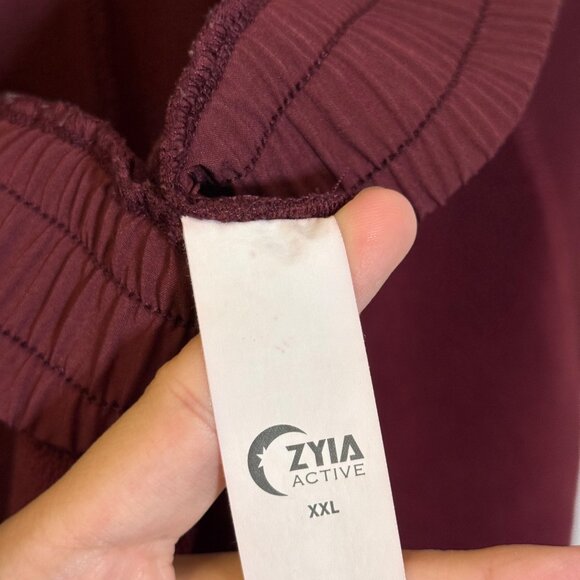 Zyia Active fleece jogger pants burgundy women's size XXL - Picture 6 of 7